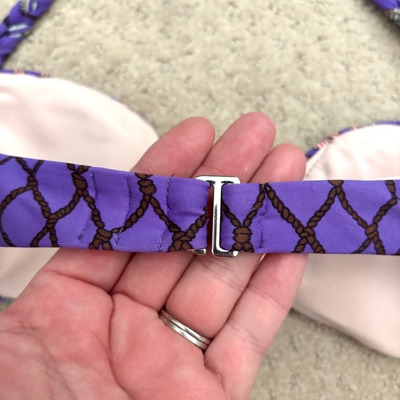 Mara Hoffman Purple Geometric Braided Rope Halter Bikini Top Women’s Sz Small - Picture 6 of 8